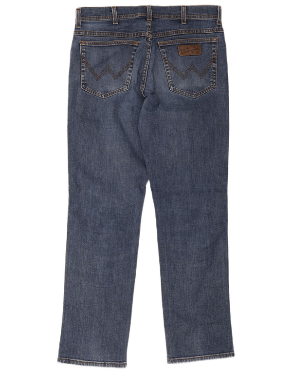 Wrangler Masculino Texas Stretch Straight Jeans W34 L34 Azul Algodão