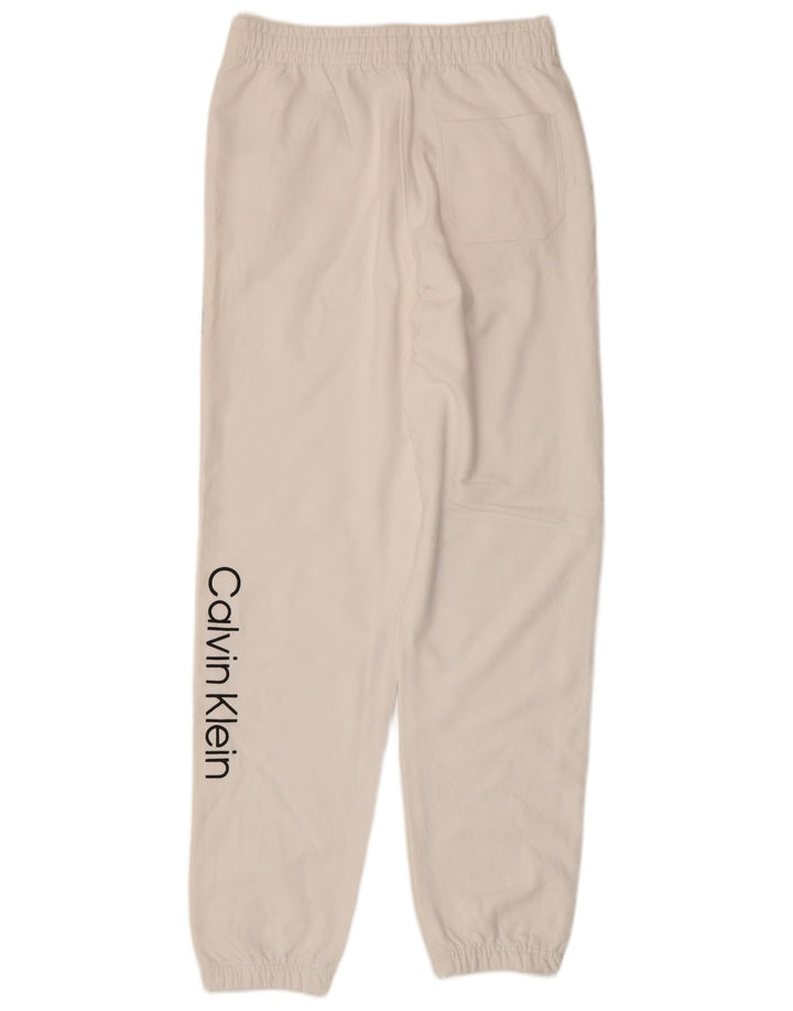 Calça de treino masculina CALVIN KLEIN com estampa gráfica de algodão branco médio
