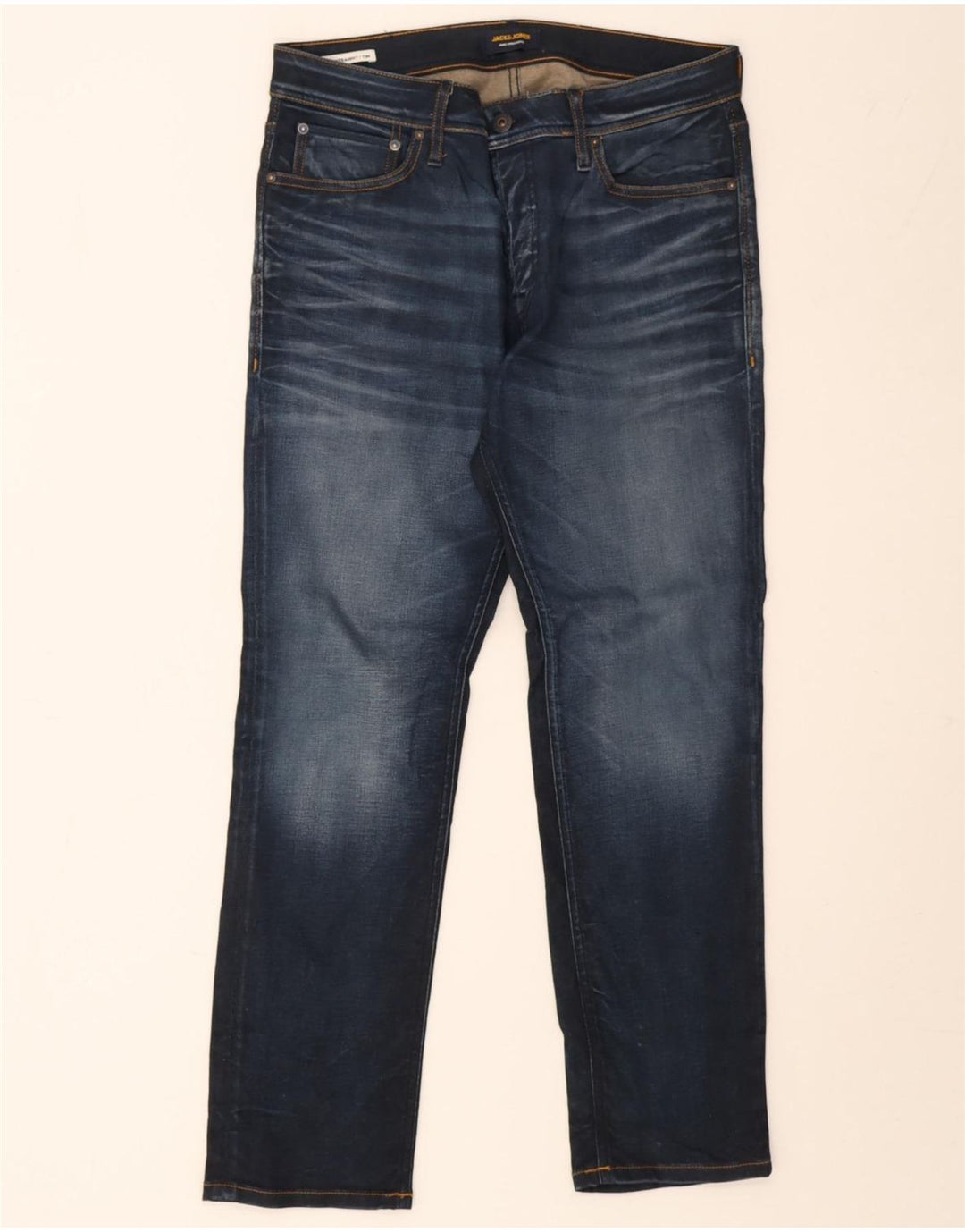 Jack & Jones Masculino Tim Slim Straight Jeans W33 L30 Azul Marinho