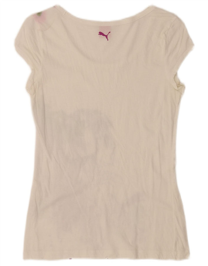 Puma Camiseta Feminina Regular Graphic Top UK 10 Pequena Branca