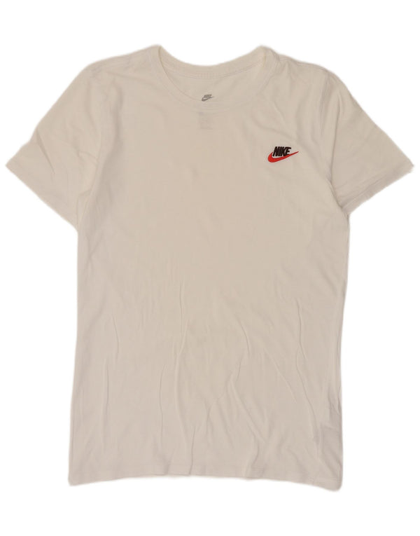 Nike Mens Camiseta Top Pequeno Algodão Branco
