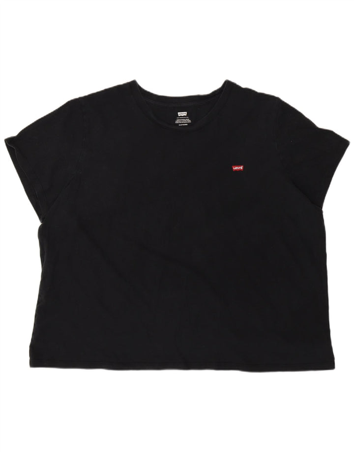 Camiseta feminina Levi's UK 20 2XL algodão preto