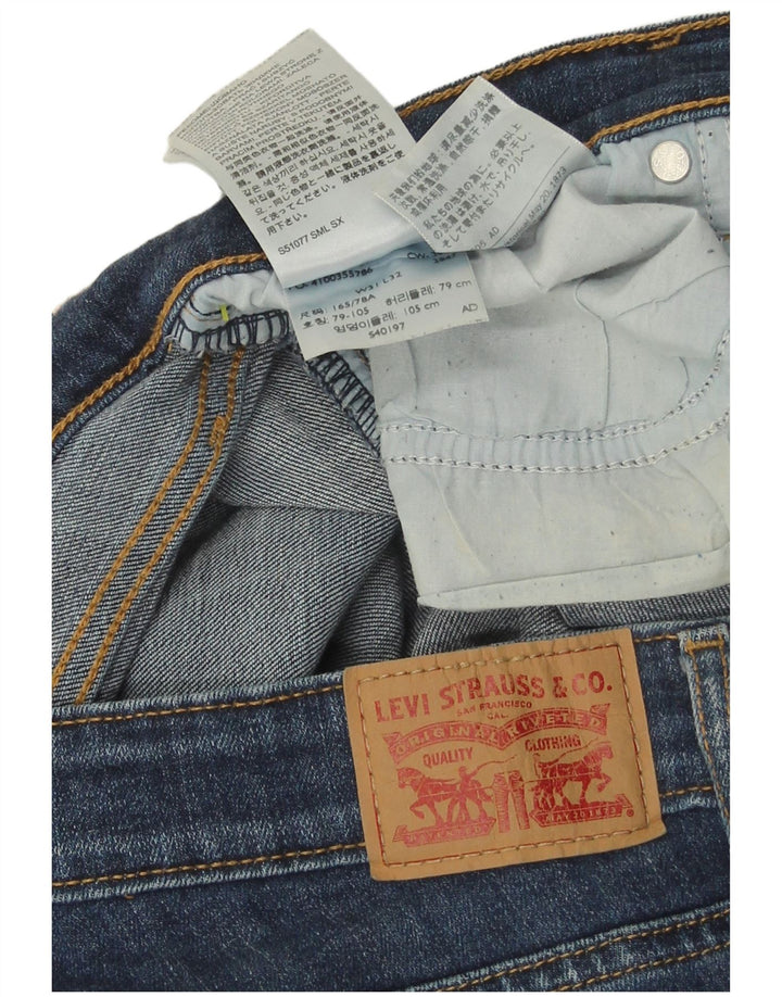 Calça jeans feminina Levi's 714 Straight W31 L32 azul algodão