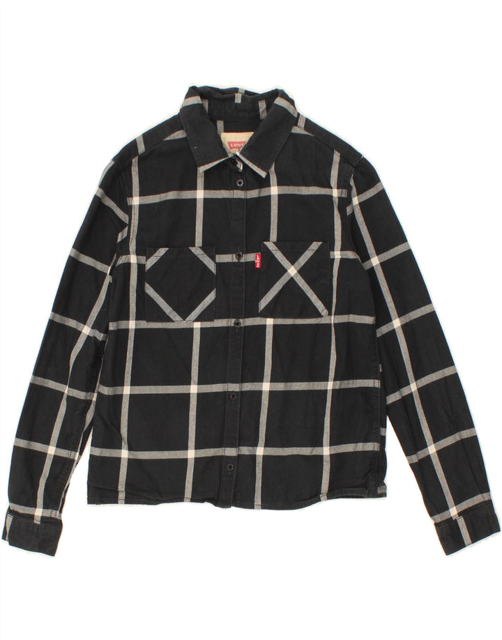 LEVI'S Girls Shirt 11-12 Years Black Check Cotton Vintage Levi's and Second-Hand Levi's from Messina Hembry 