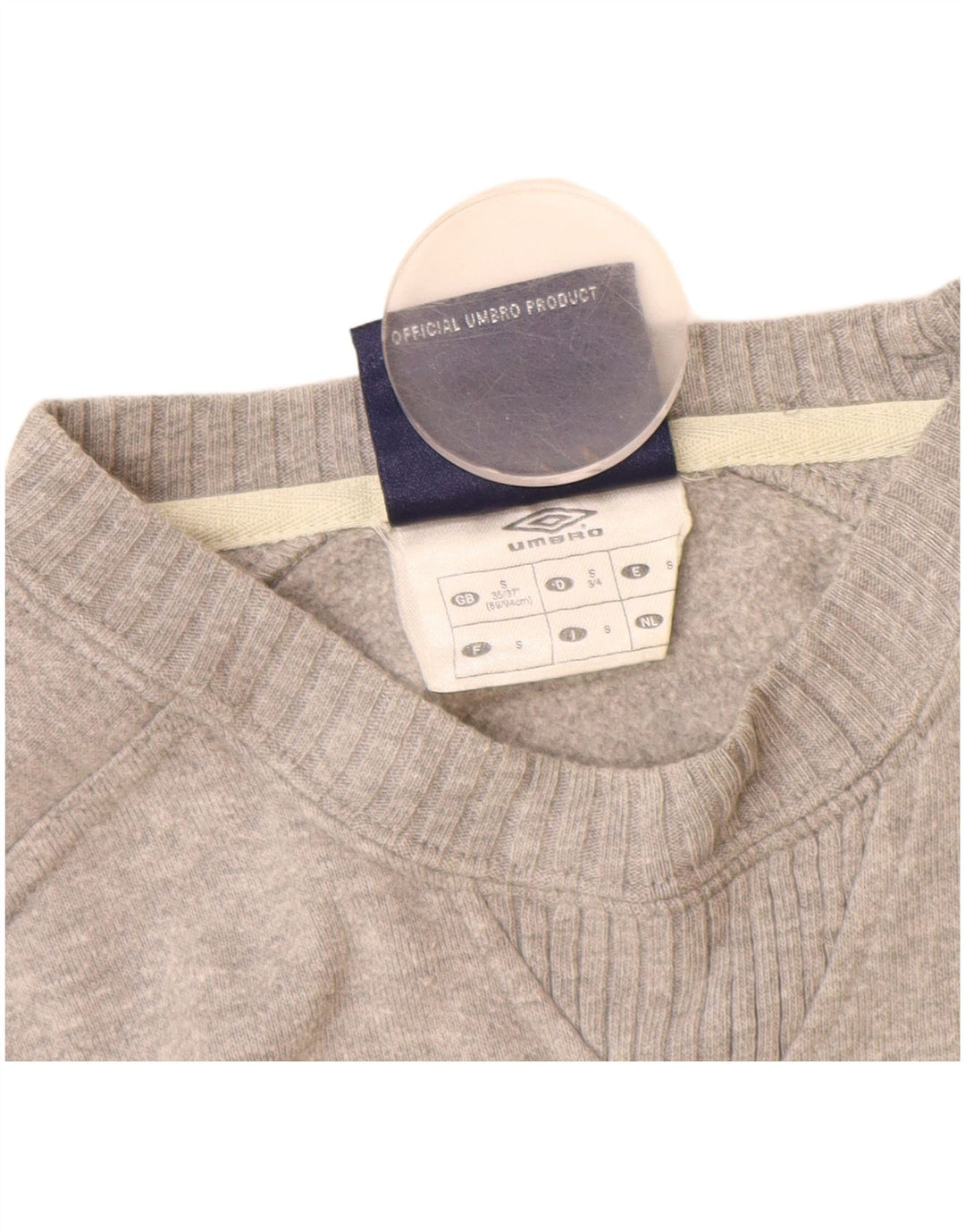 Suéter masculino Umbro UK 35/37 pequeno algodão cinza