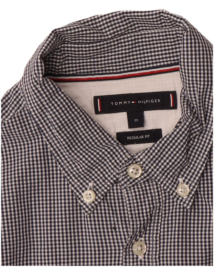 Camisa masculina Tommy Hilfiger Regular Fit média preta guingão