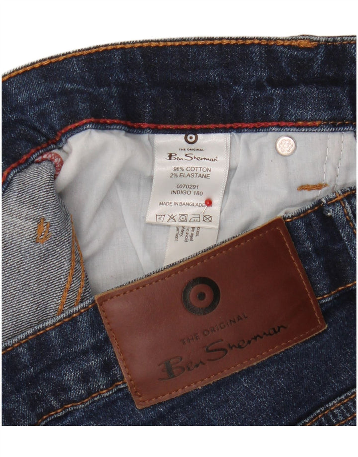 Ben Sherman Calça jeans reta masculina W36 L31 algodão azul marinho