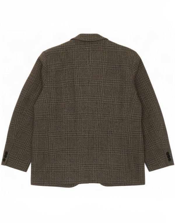 Jaqueta blazer masculina de 3 botões Harris Tweed Reino Unido 38 médio cáqui houndstooth