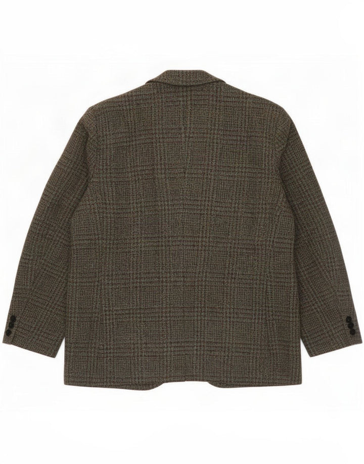 Jaqueta blazer masculina de 3 botões Harris Tweed Reino Unido 38 médio cáqui houndstooth
