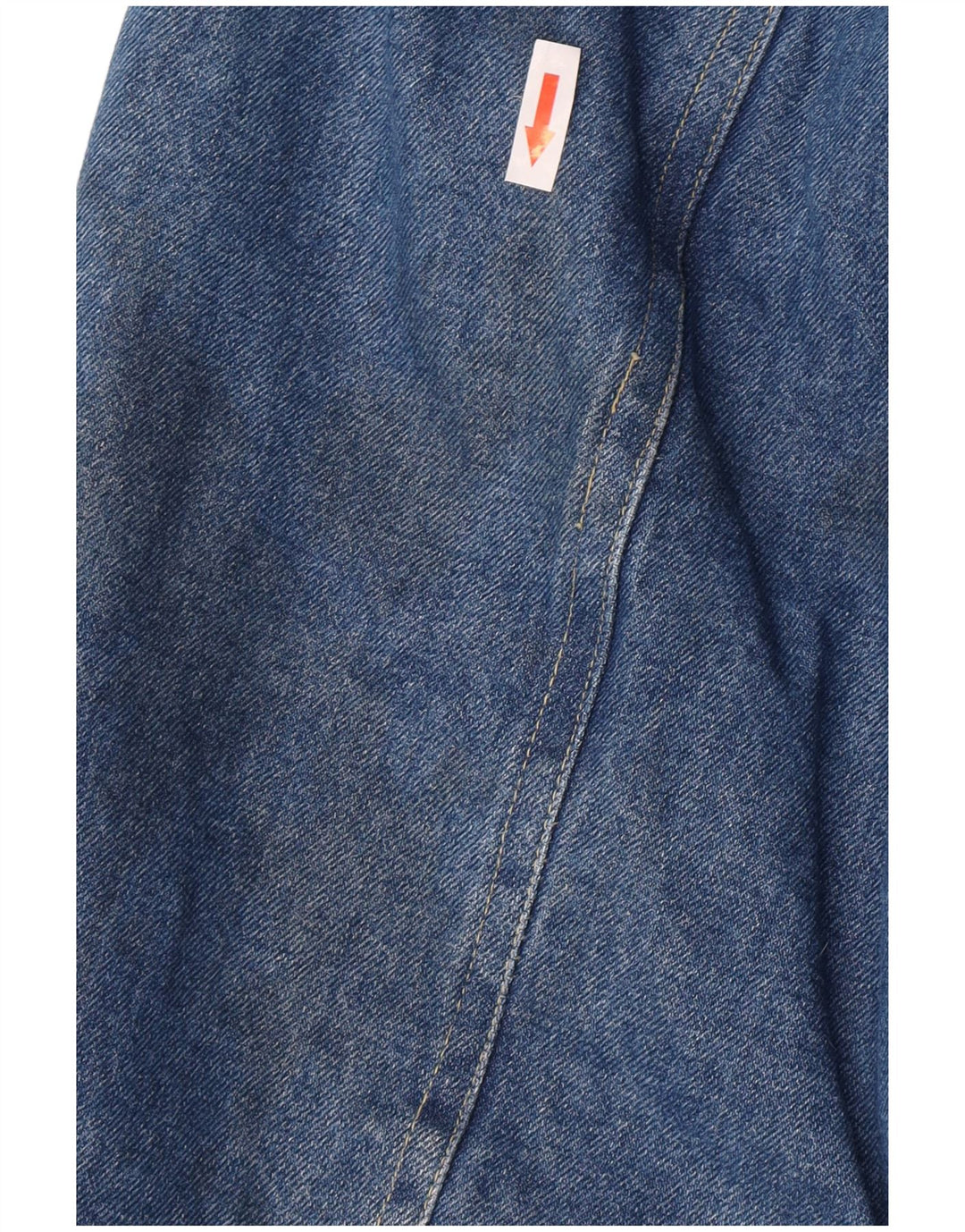 Jaqueta jeans masculina Sherpa vintage Reino Unido 38 algodão azul médio