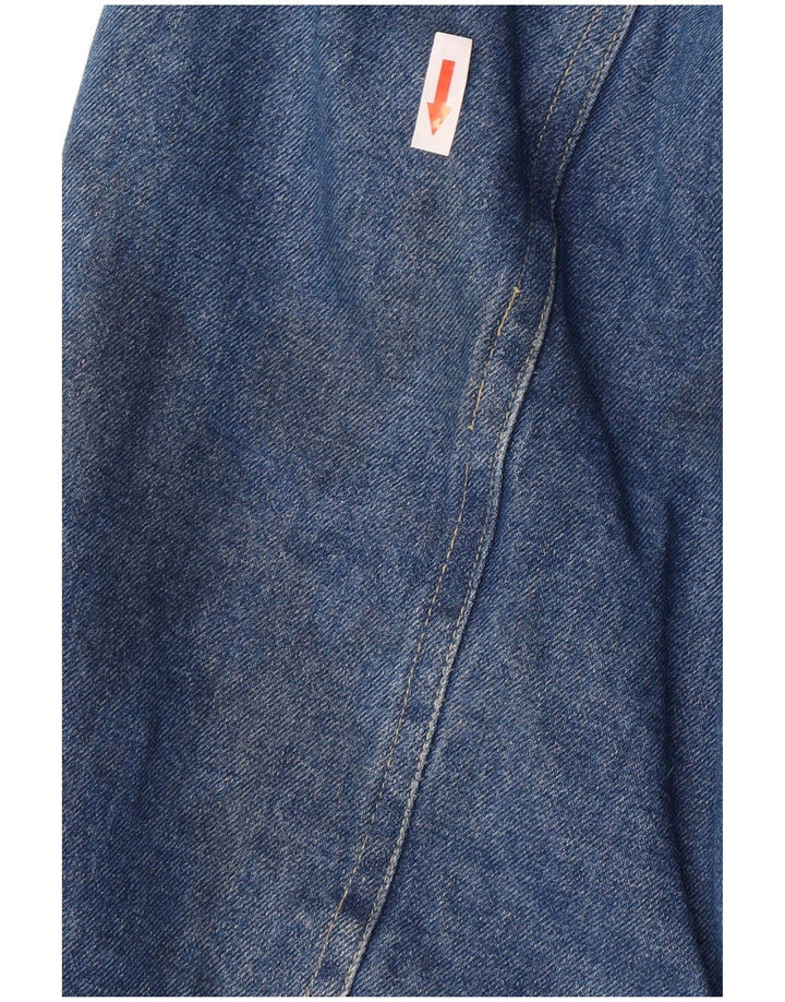 Jaqueta jeans masculina Sherpa vintage Reino Unido 38 algodão azul médio