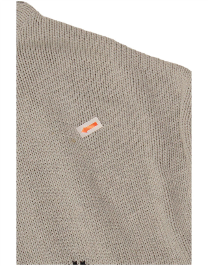 Suéter masculino TOM TAILOR com gola redonda XL cinza Fair Isle algodão