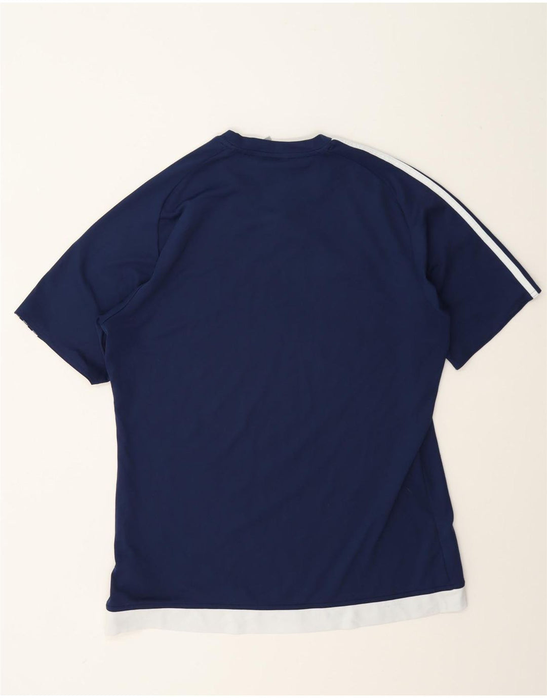 Adidas Masculino Climalite Camiseta Top Médio Azul Marinho Colorblock Poliéster