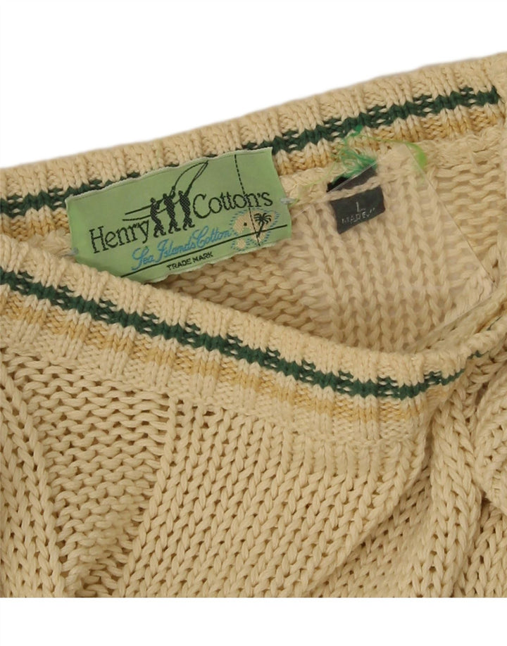 Suéter masculino Henry Cottons com gola canoa grande amarelo