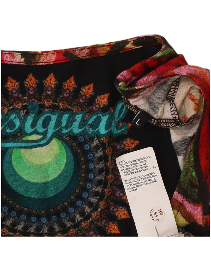 Vestido feminino Desigual com estampa A-Line Reino Unido 14 grande multicolorido geométrico