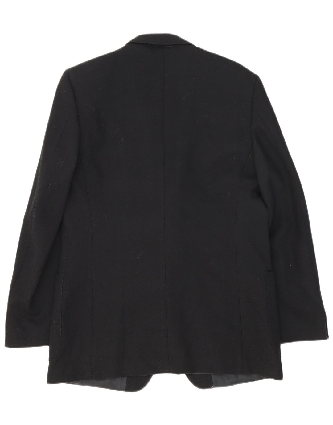Jaqueta blazer masculina vintage com 2 botões Reino Unido 38 lã virgem preta média