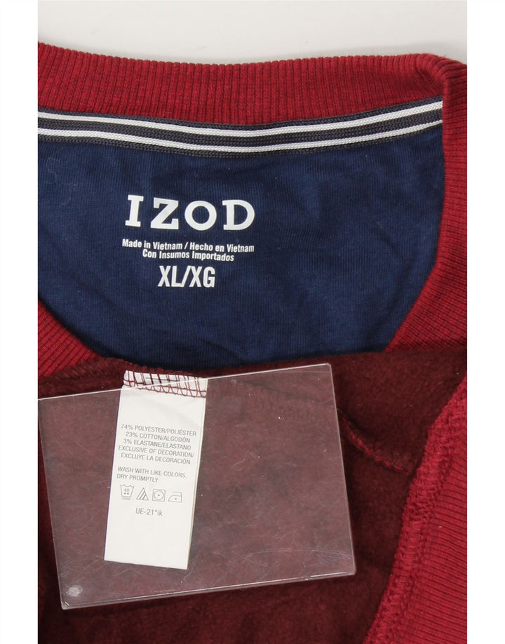 IZOD Mens Sweatshirt Jumper XL Red Polyester Vintage Izod and Second-Hand Izod from Messina Hembry 