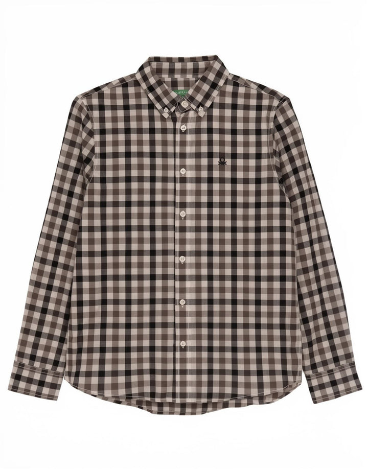 Camisa Benetton Boys 11-12 Anos Xadrez Multicolorido