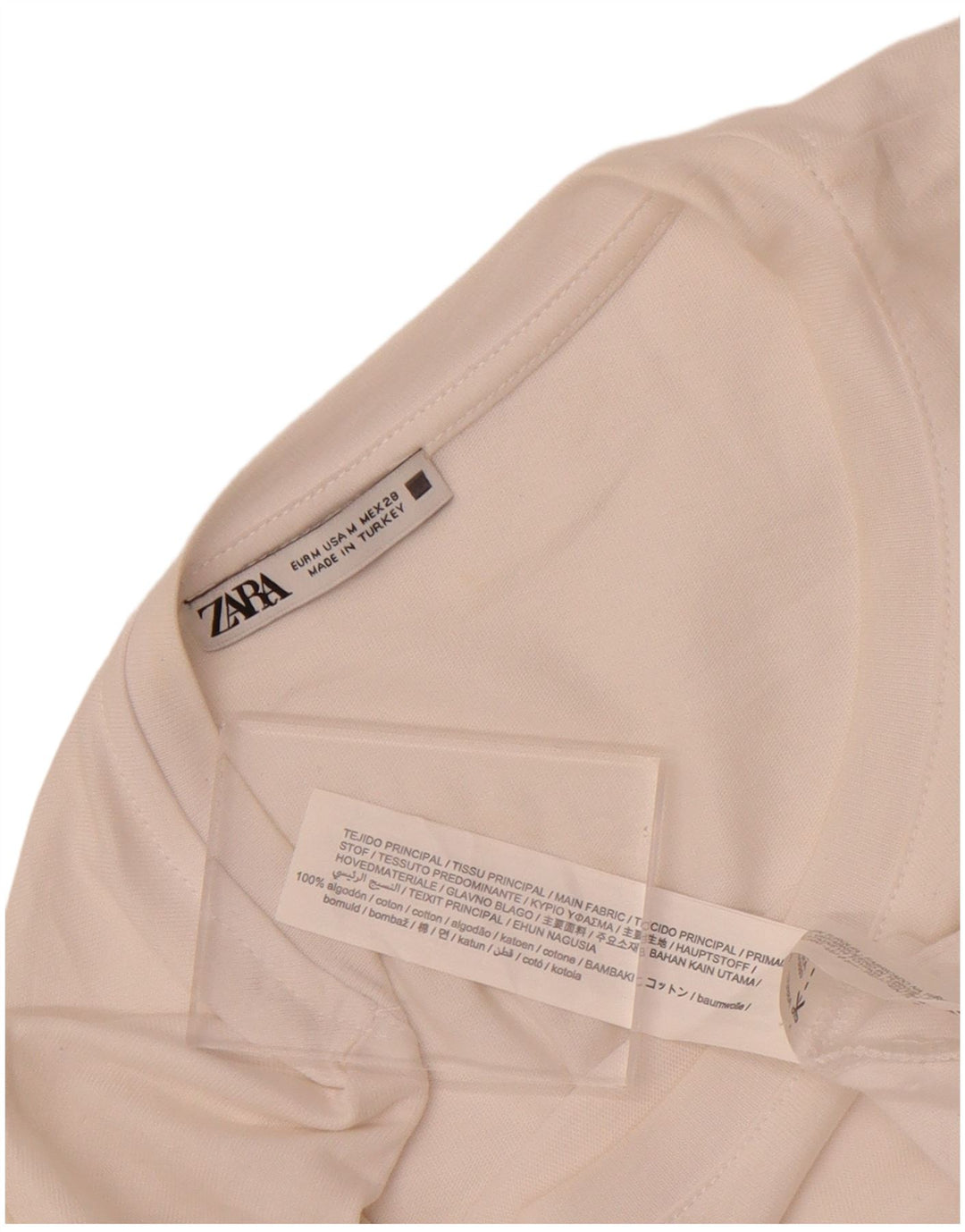 Blusa feminina Zara Top UK 14 algodão branco médio
