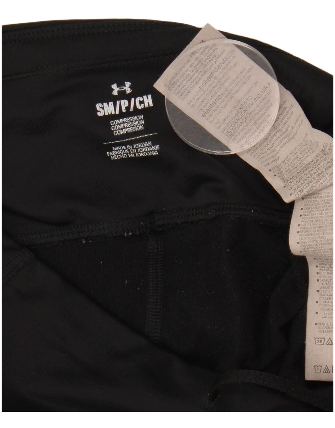 Leggings femininas UNDER ARMOUR UK 10 pequenas poliamida geométrica preta