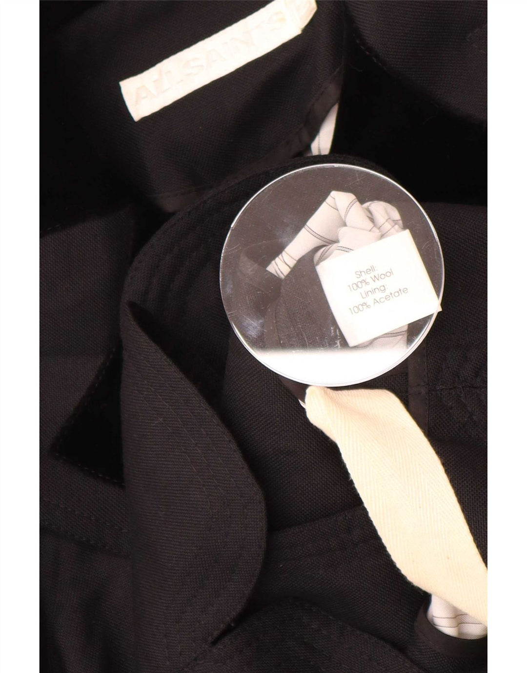 Jaqueta blazer feminina All Saints Reino Unido 12 lã colorblock preta média