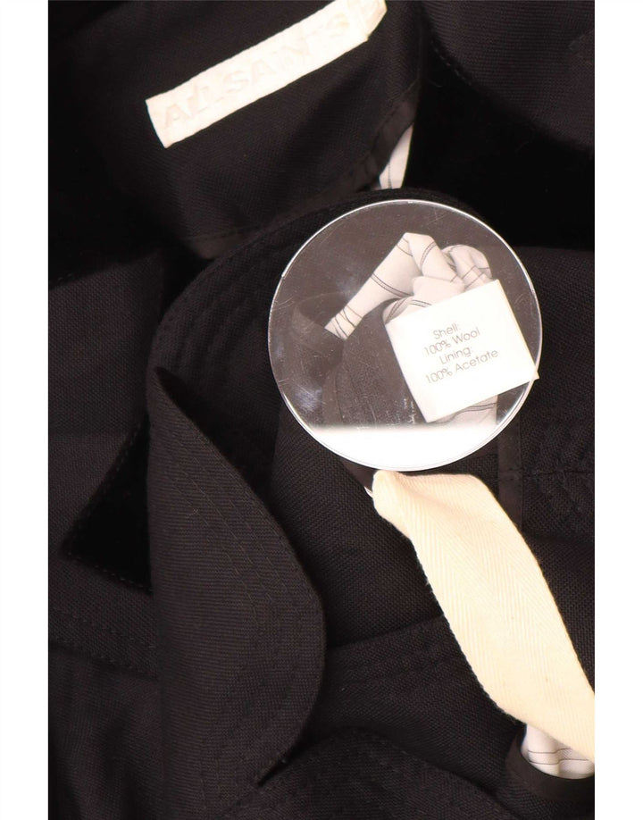 Jaqueta blazer feminina All Saints Reino Unido 12 lã colorblock preta média