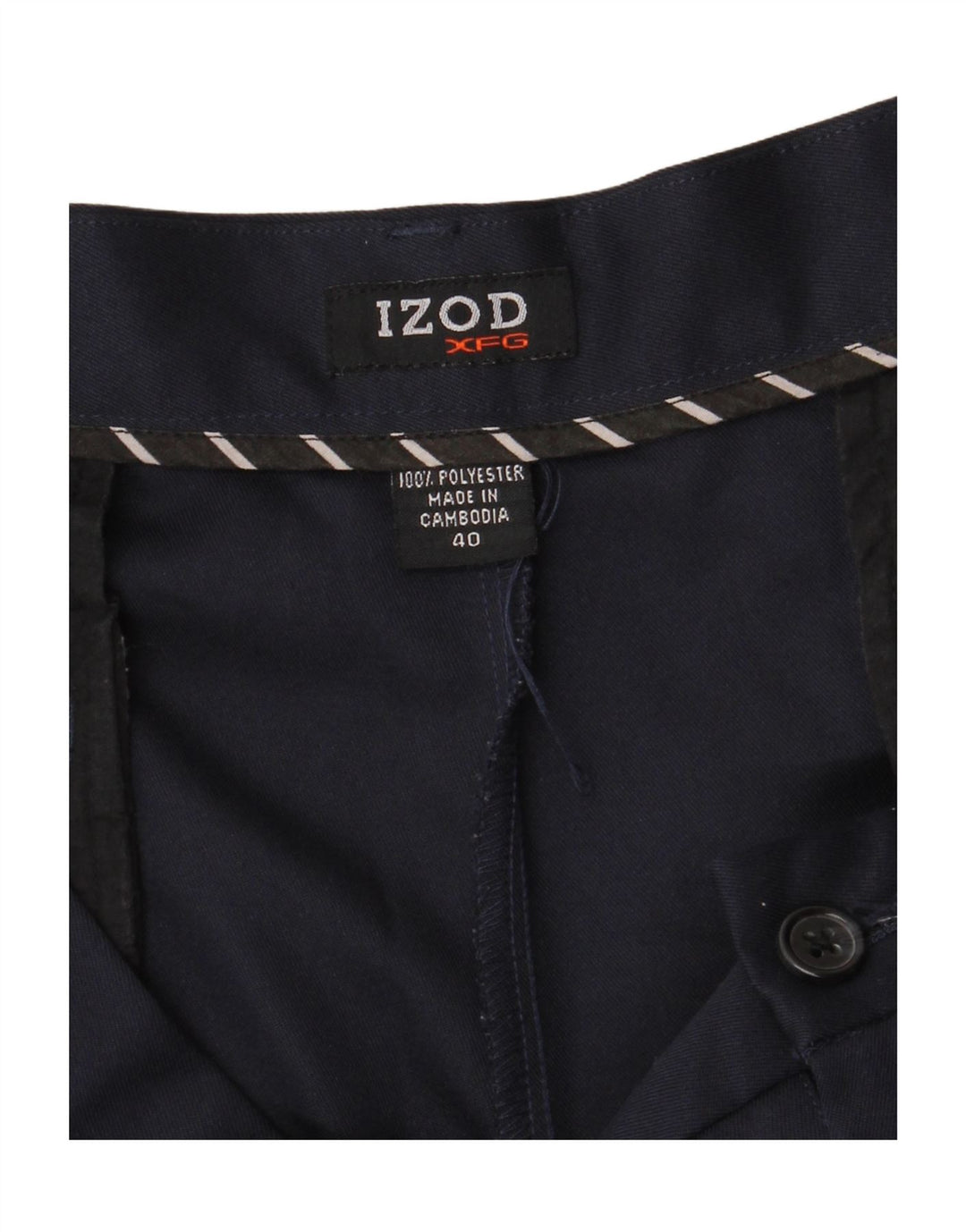 Izod Mens Pegged Chino Shorts W40 XL Poliéster Azul Marinho