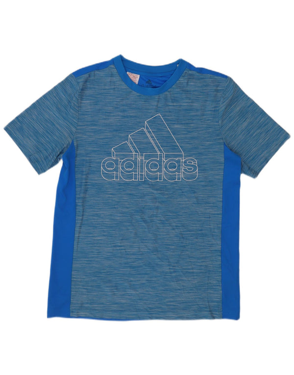 Camiseta Adidas Menino Aeroready Graphic Top 13-14 Anos Azul Colorblock