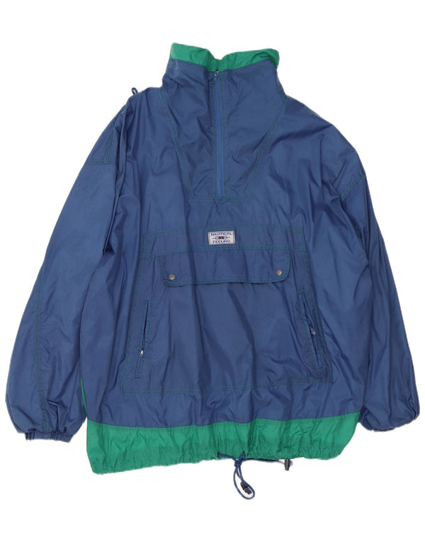Jaqueta de chuva masculina Marcel Clair Loose Fit UK 42 XL azul marinho colorblock