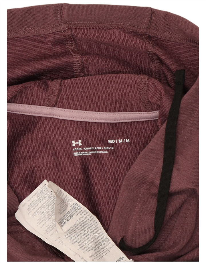 Suéter feminino com capuz e zíper UNDER ARMOUR Reino Unido 14 bloco colorido marrom médio