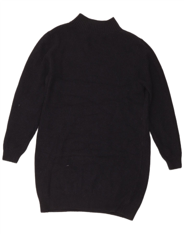 Vestido jumper feminino de manga comprida Marks & Spencer Reino Unido 16 grande poliéster preto