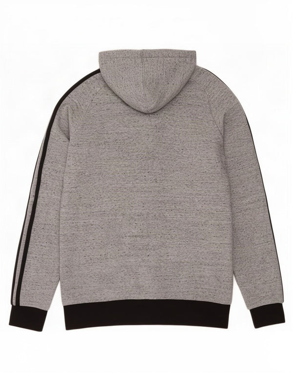 Suéter Adidas Boys Zip com capuz 15-16 anos cinza algodão manchado