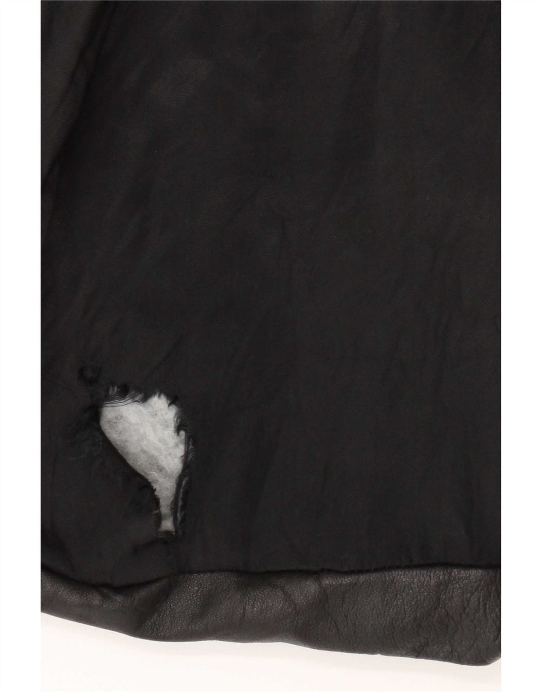 Casaco de couro feminino vintage IT 46 grande couro preto