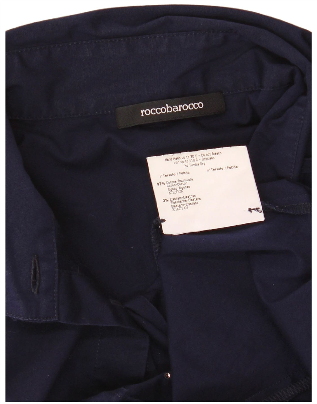 Blusa feminina Roccobarocco com estampa gráfica IT 44 algodão azul marinho médio
