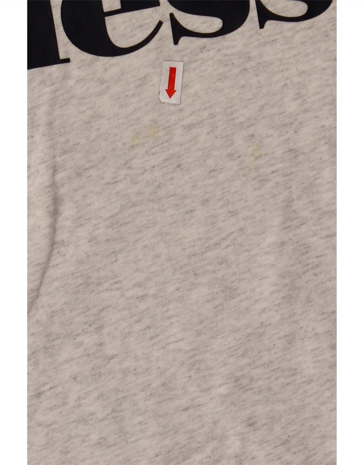 Camiseta gráfica feminina ELLESSE 12-13 anos algodão manchado cinza