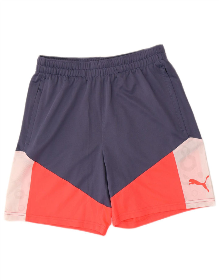 Shorts esportivos gráficos masculinos Puma médio azul colorblock