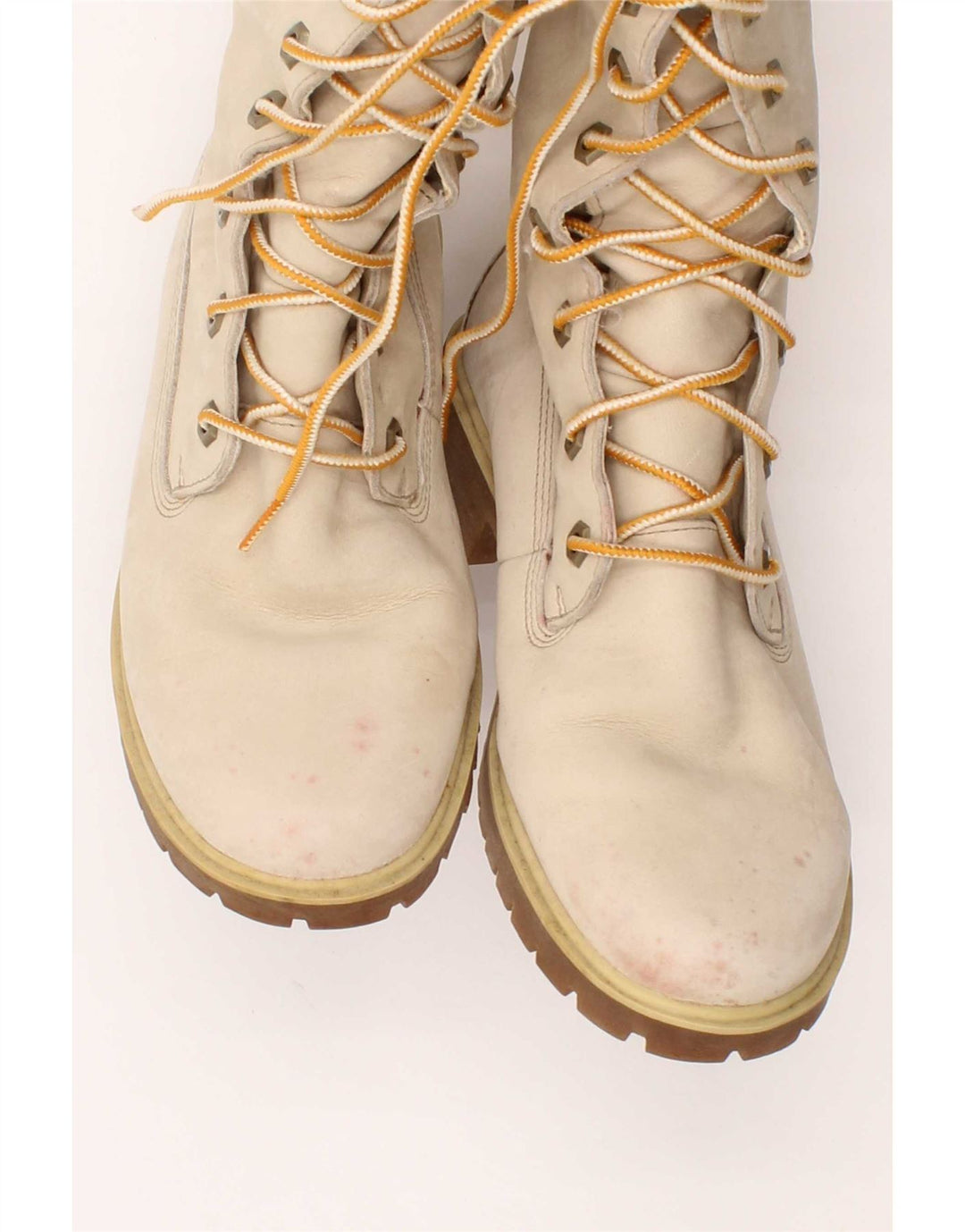 Botas femininas de cano alto de couro Timberland tamanho Reino Unido 6 couro bege