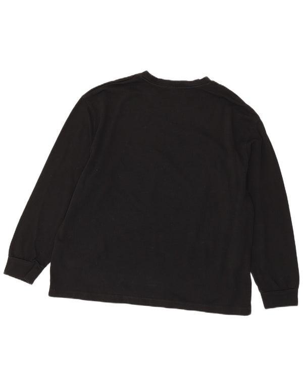Top feminino Zara manga comprida UK 16 grande algodão preto