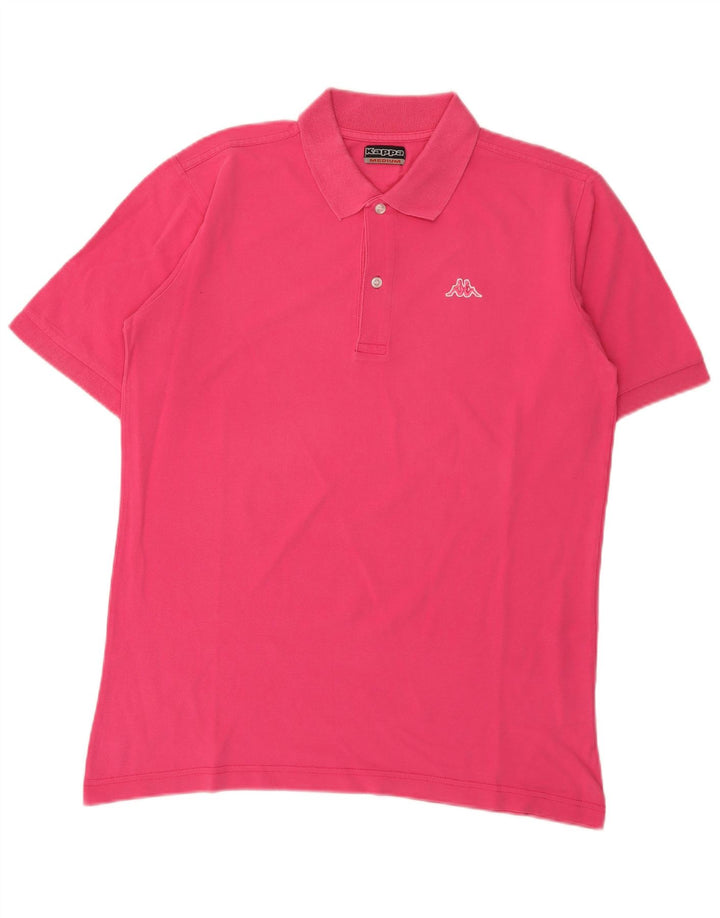 Camisa polo masculina KAPPA médio algodão rosa