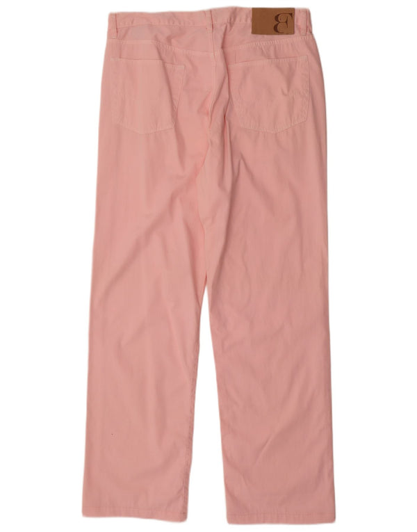 Belfe Womens Straight Casual Trousers W36 L31 Pink Cotton