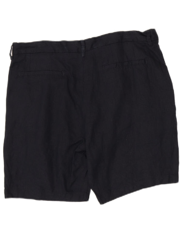 Zara Mens Chino Shorts XL W34 Linho Azul Marinho