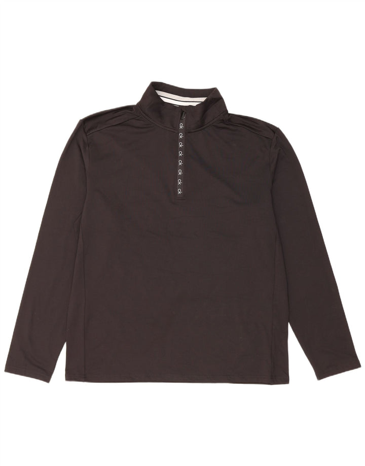 Calvin Klein Masculino Golf Zip Neck Pulôver Treino Top XL Preto Poliéster