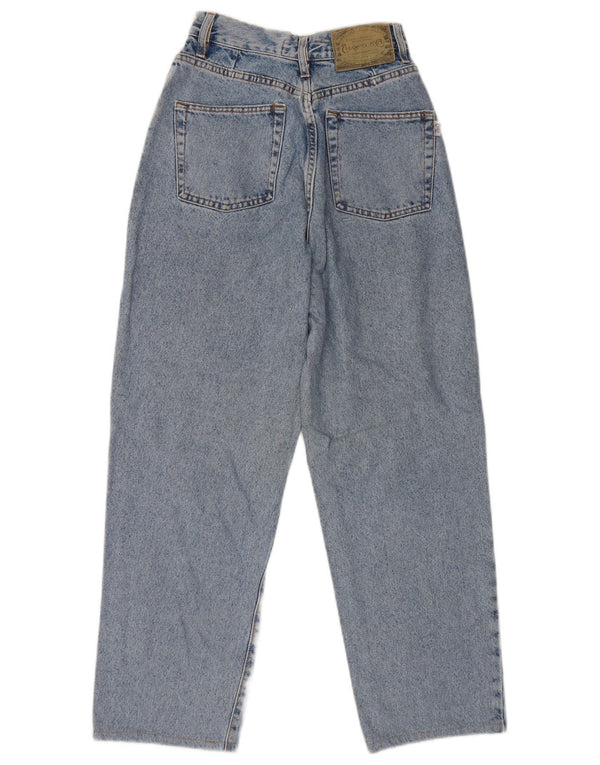 Jeans feminino vintage de cintura alta com ajuste regular W27 L27 algodão azul
