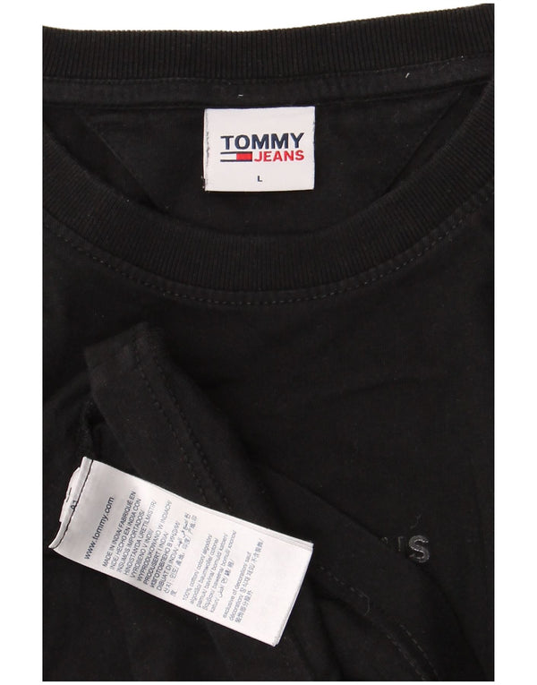 Tommy Hilfiger Camiseta masculina grande de algodão preto