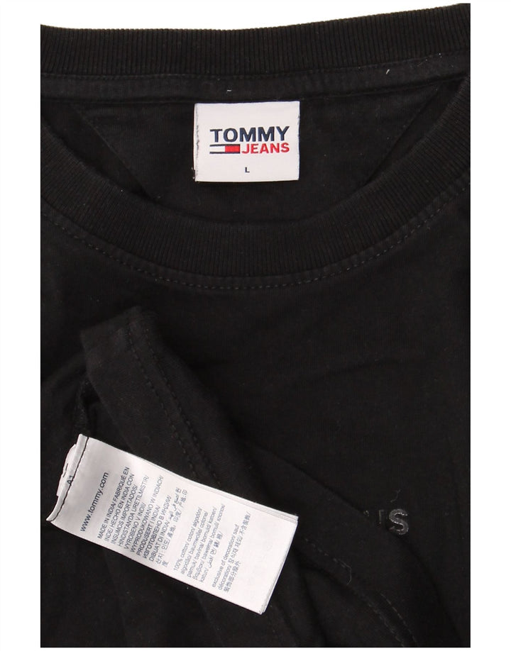 Tommy Hilfiger Camiseta masculina grande de algodão preto