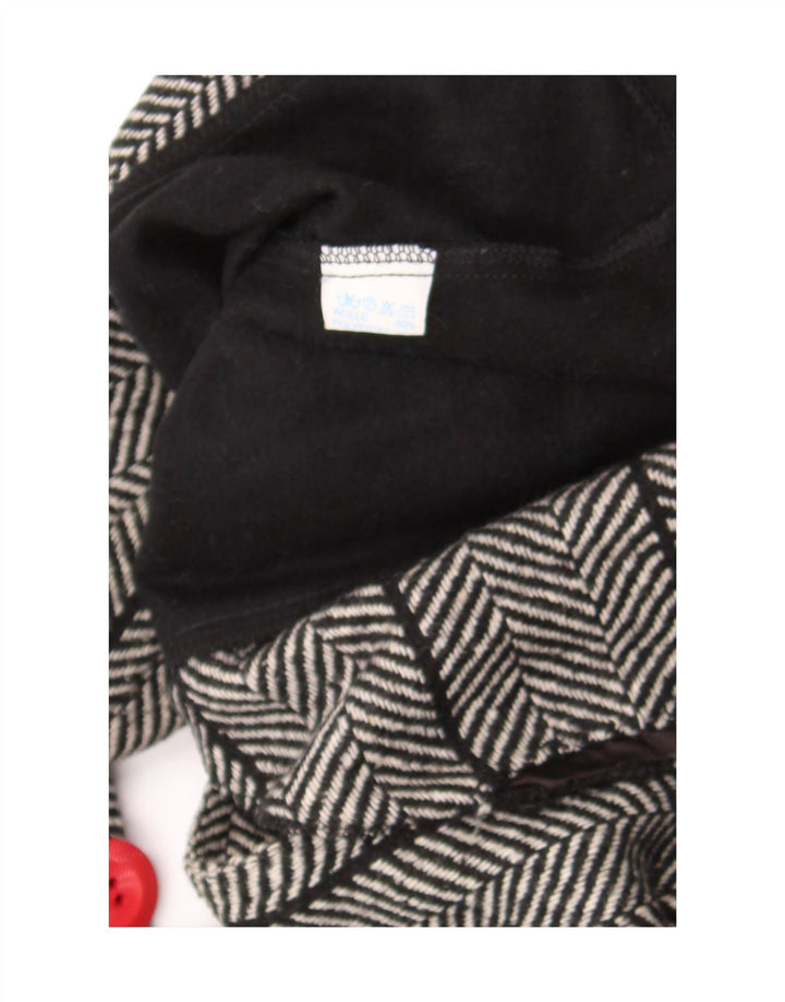 Jaqueta blazer feminina vintage Batwing US 1 XS lã espinha de peixe preta
