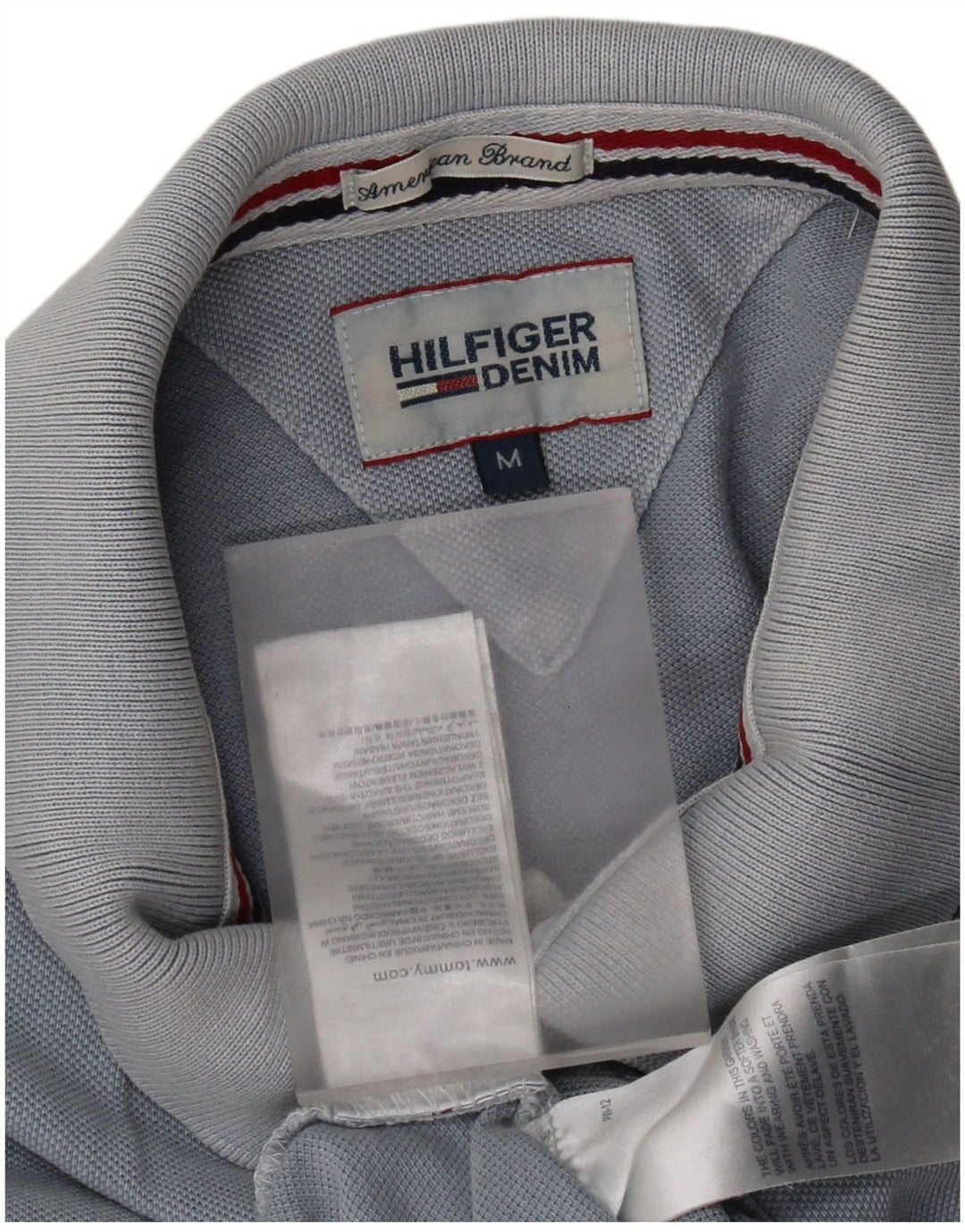Camisa polo masculina Tommy Hilfiger algodão azul médio