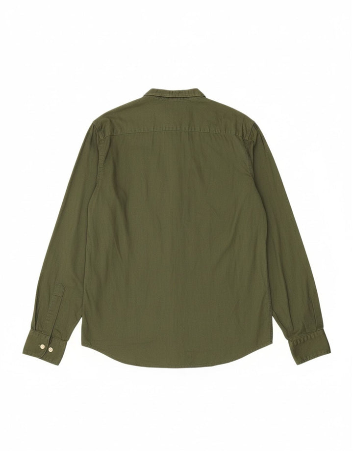 JACK & JONES Camisa masculina pequena de algodão verde