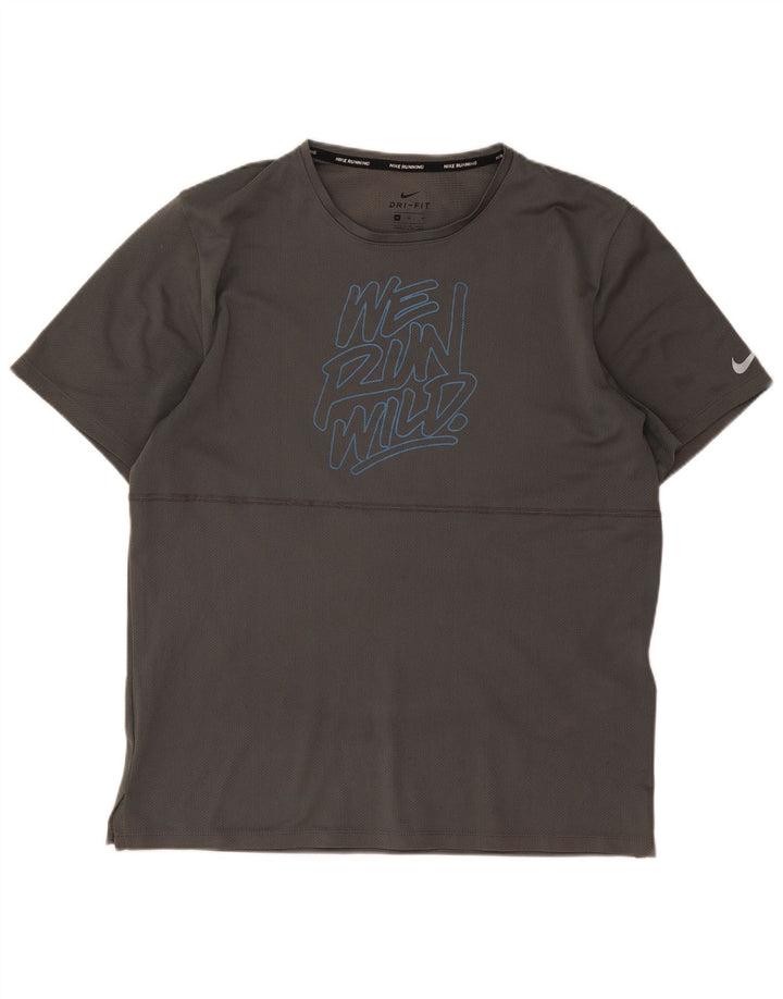 Camiseta Nike Masculina Dri Fit Graphic Top Cinza Médio Poliéster