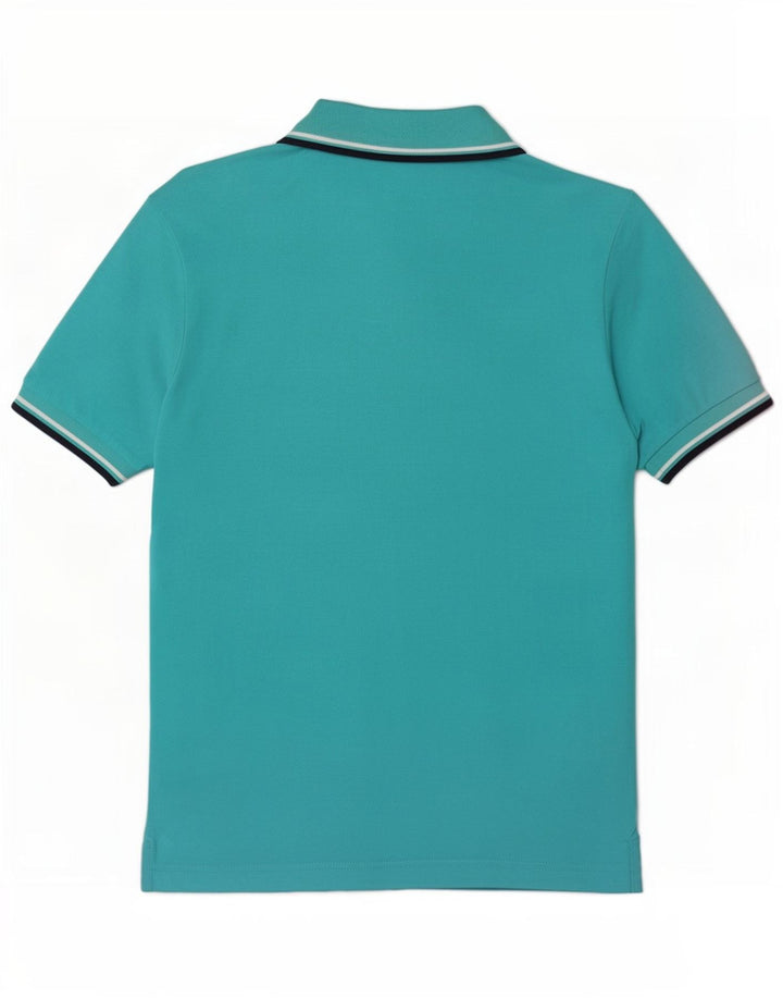 Camisa polo masculina Diadora pequena listrada turquesa